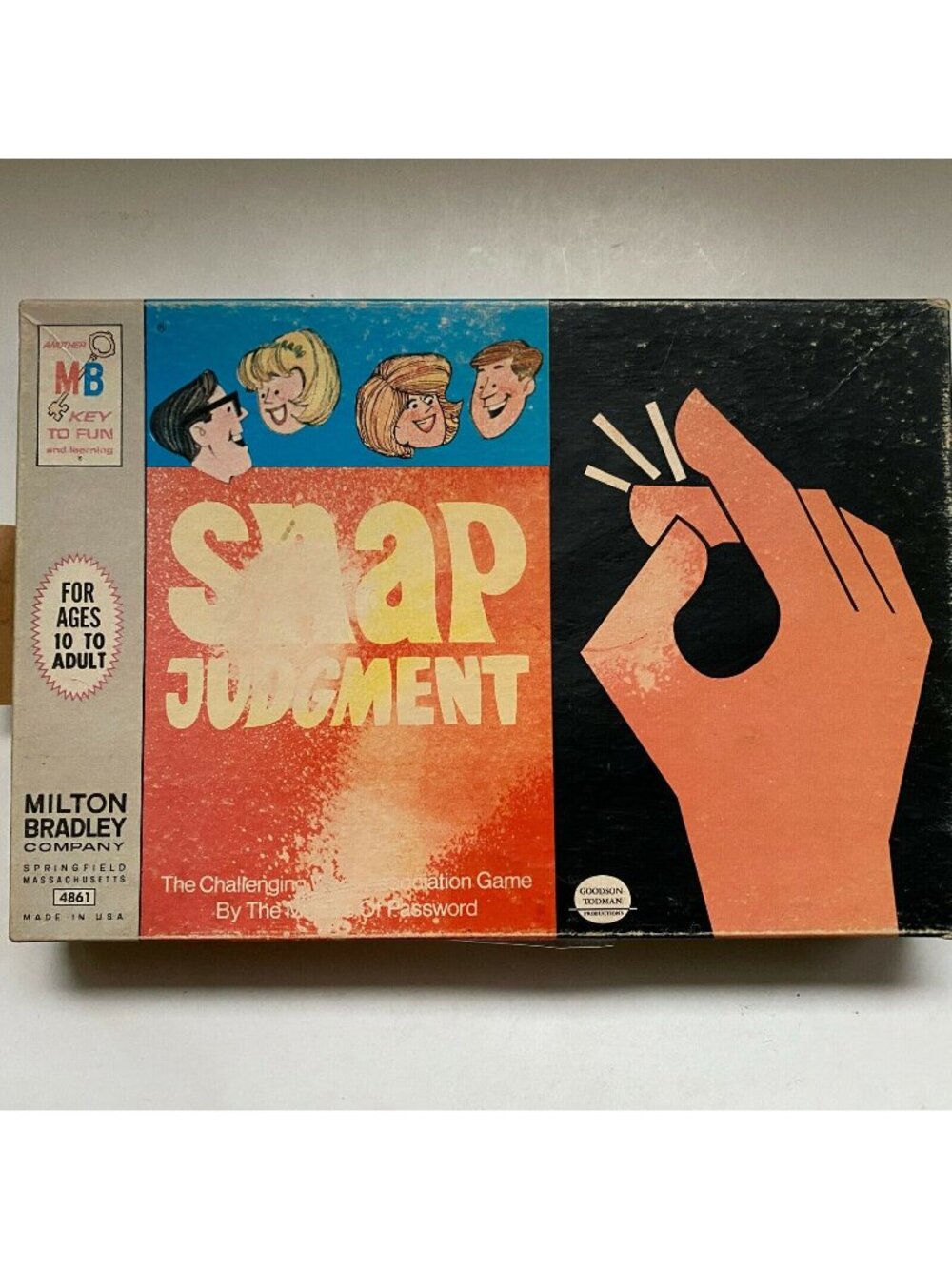 SNAP JUDGEMENT Milton Bradley Board Game 1968 Vintage